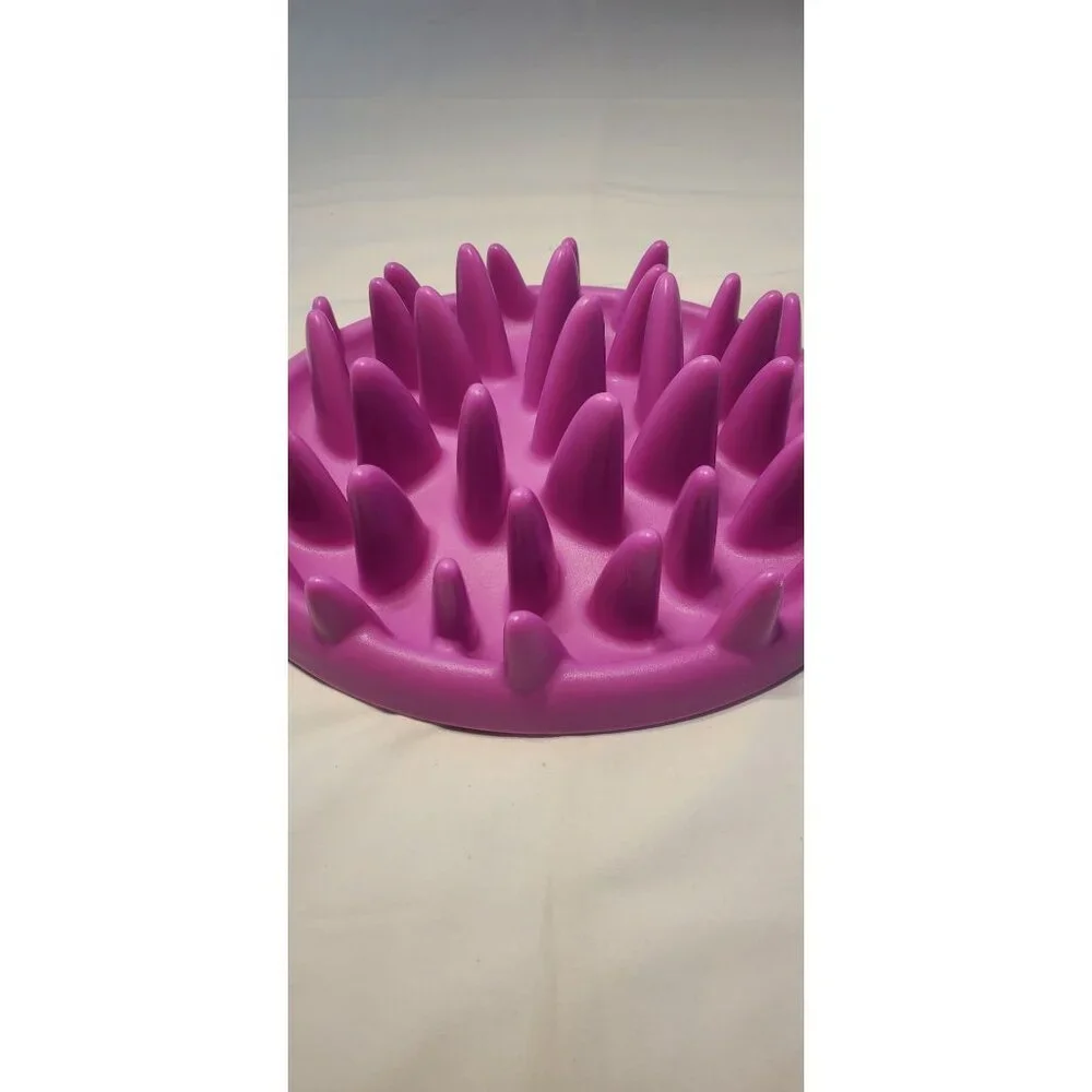Catch Interactive Cat Dog Feeder Pet Slow Down Eating Bowl Pink